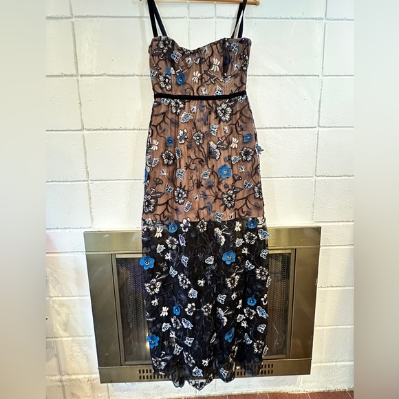 For Love & Lemons Beatrice Maxi Dress in Blue - Picture 3 of 8